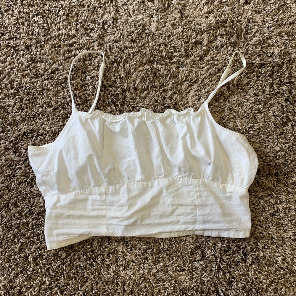 white H&M cropped tank top